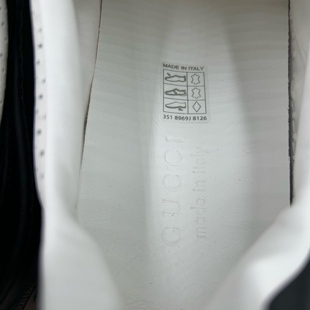 Men's Gucci GG embossed Leather black/white sneakers size 12.5 made in Italy - Picture 9 of 10